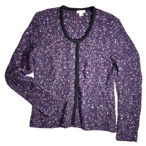 ❌SOLD❌ Garnet Hill Snap Front Cardigan Sweater Chunky Boho Lagenlook Wool Mohair